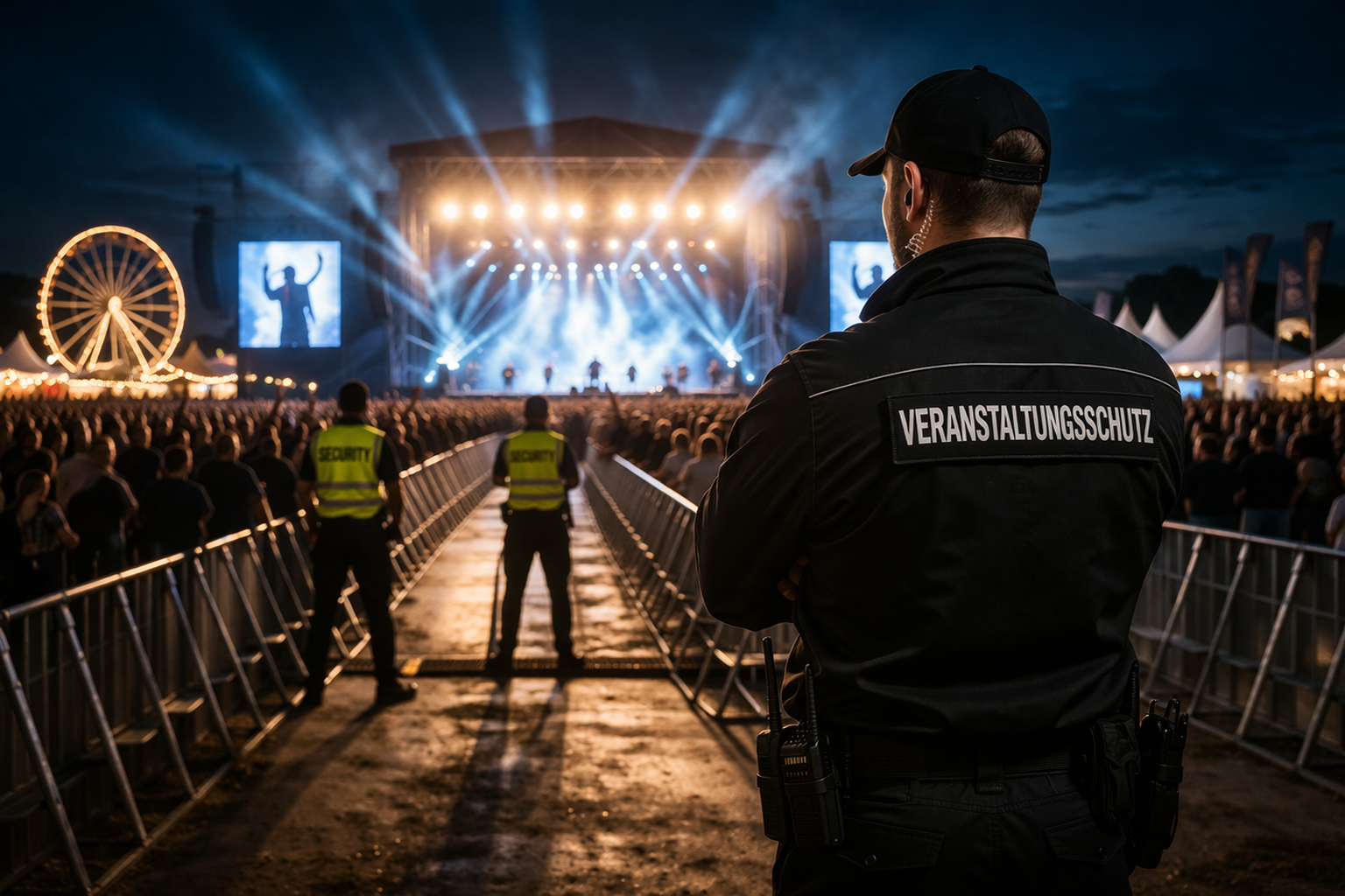 Sicherheitsmitarbeiter im Veranstaltungsschutz